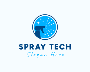 Sanitation Cleaning Sprayer  logo design