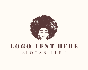 Afro Woman Hairdresser logo