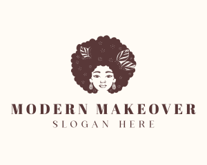 Afro Woman Hairdresser logo