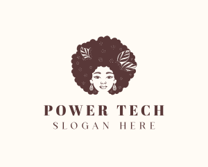 Afro Woman Hairdresser logo