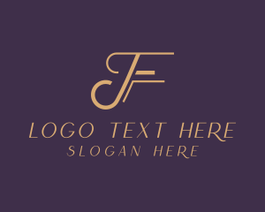 Gold Fashion Letter F logo