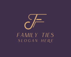 Gold Fashion Letter F logo design