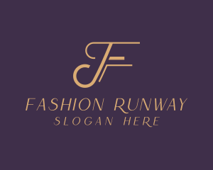 Gold Fashion Letter F logo design