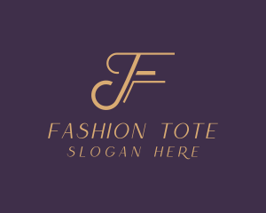 Gold Fashion Letter F logo design