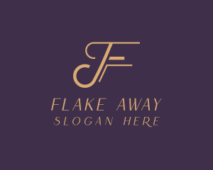 Gold Fashion Letter F logo design