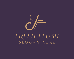 Gold Fashion Letter F logo design