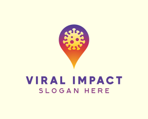 Virus Location Pin logo design