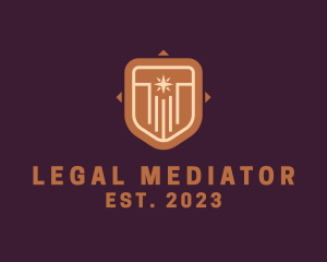 Law School Column Shield logo design