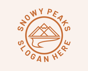 River Mountain Peak Circle logo design