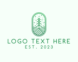 Tree - Oval Christmas Tree logo design
