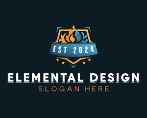 Hot Cold Temperature Ventilation logo design