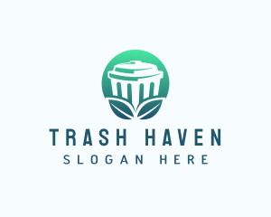 Leaf Garbage Disposal Bin logo design