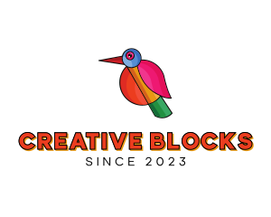 Geometric Creative Bird logo design