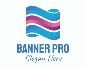 Modern Banner Waves logo design