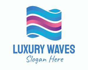 Modern Banner Waves logo design