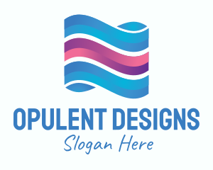 Modern Banner Waves logo design