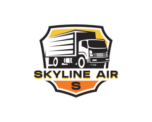 Box Truck Delivery Shield logo