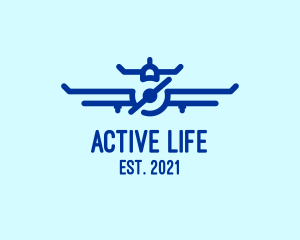 Blue Aircraft Flying logo