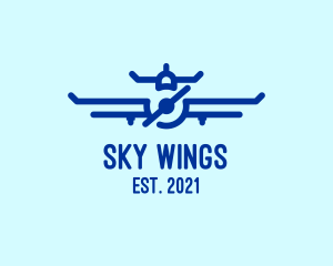 Blue Aircraft Flying logo