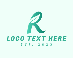 Herbal Leaf Letter R logo