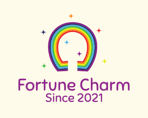 Cute Lucky Rainbow logo design