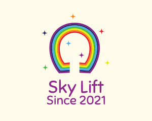 Cute Lucky Rainbow logo design