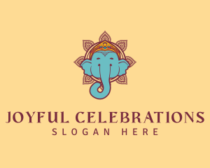 Festive Elephant Animal logo