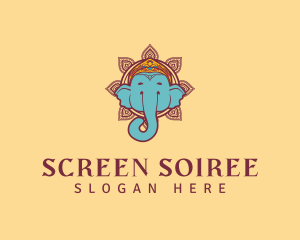 Festive Elephant Animal logo design