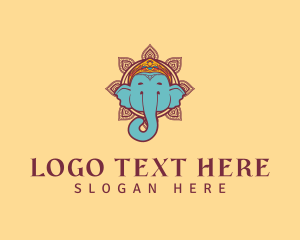Headdress - Festive Elephant Animal logo design