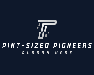 Technology Digital Letter P logo design