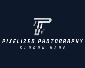 Technology Digital Letter P logo design