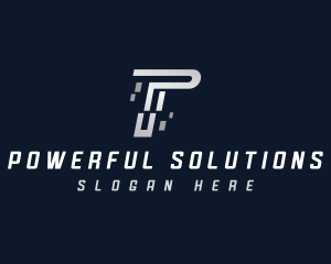 Technology Digital Letter P logo design