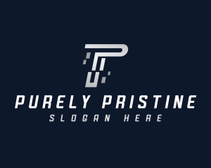 Technology Digital Letter P logo design