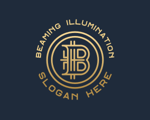 Gold Crypto Letter B logo design