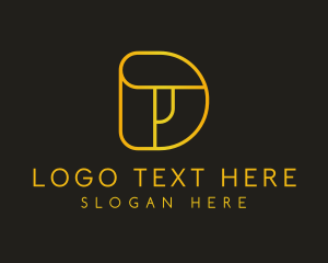 Golden Generic Letter D logo design