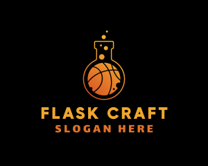 Gradient Basketball Flask logo design