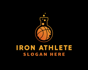 Gradient Basketball Flask logo design