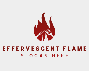 Hot Flaming Barbecue logo design