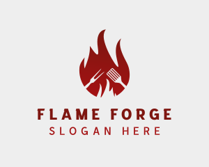 Hot Flaming Barbecue logo design