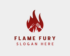 Hot Flaming Barbecue logo design