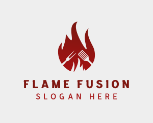 Hot Flaming Barbecue logo design