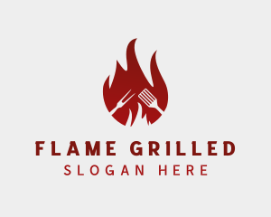 Hot Flaming Barbecue logo design