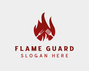 Hot Flaming Barbecue logo design