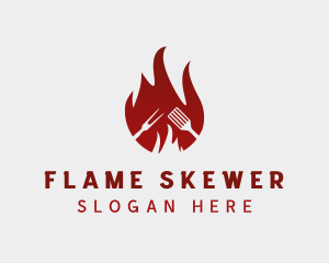 Hot Flaming Barbecue logo design