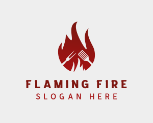 Hot Flaming Barbecue logo design