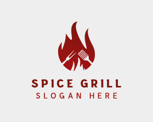 Hot Flaming Barbecue logo design