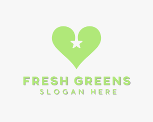 Green Star Heart logo design