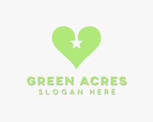 Green Star Heart logo design