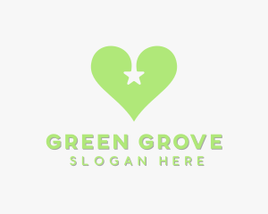 Green Star Heart logo design