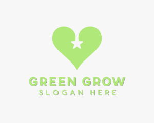 Green Star Heart logo design